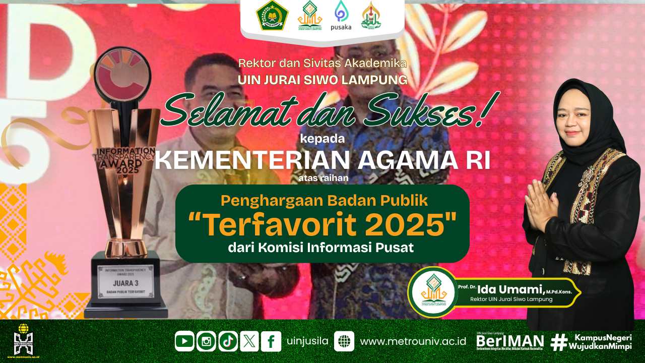 Ucapan Penghargaan Badan Publik tervaforit 2025 Kemenag