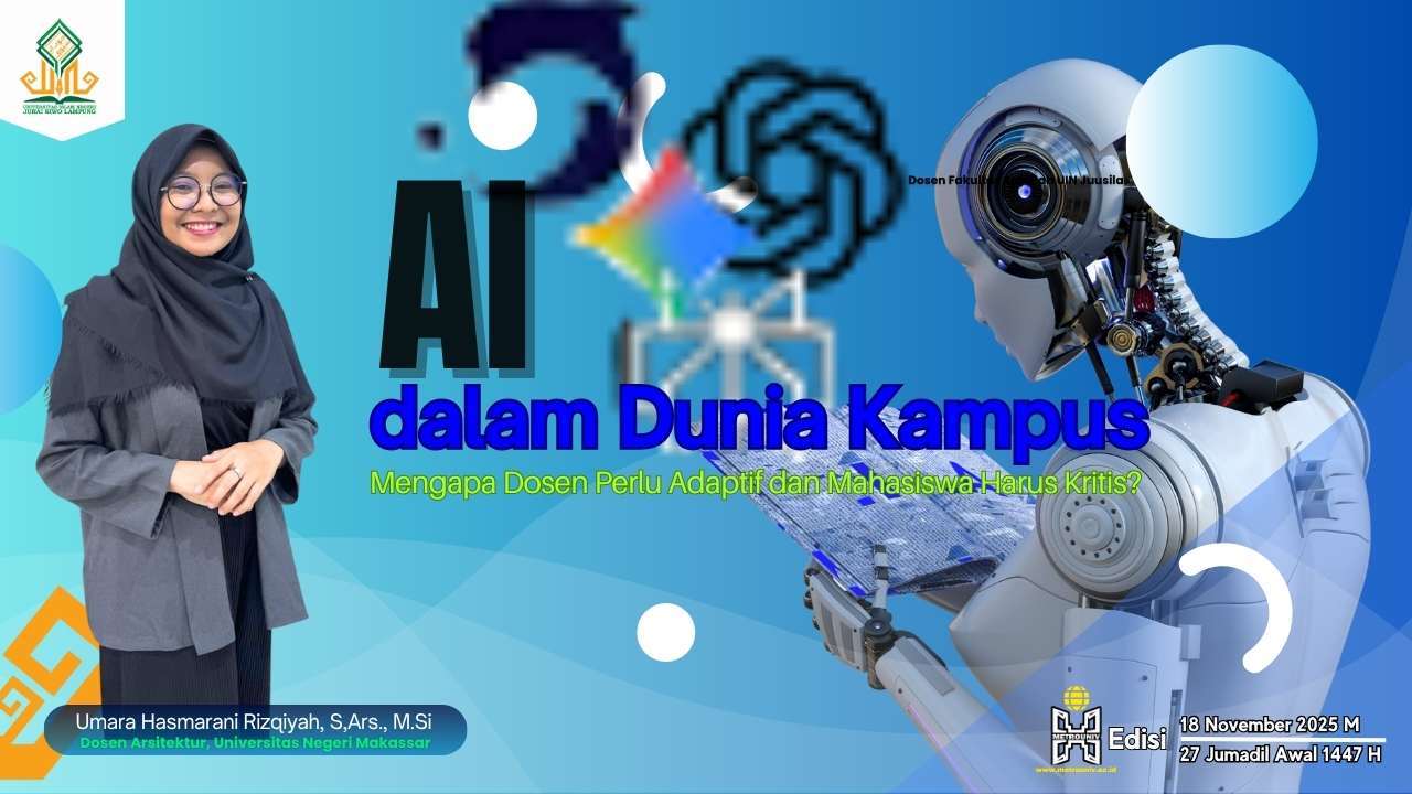 19. Cover Artikel AI dalam Dunia Kampus_ Mengapa Dosen Perlu Adaptif dan Mahasiswa Harus Kritis